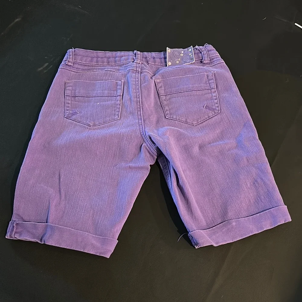 Arizona Jean Company Purple Denim Bermuda Shorts - Picture 2 of 5